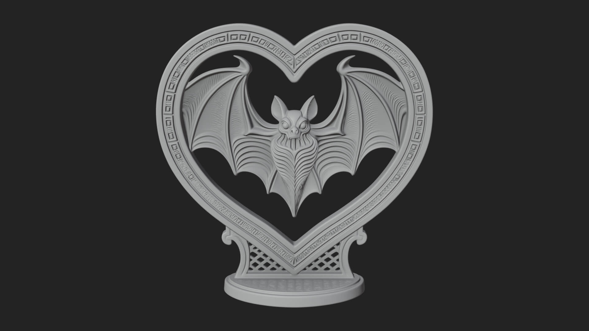 Ornate Framed Heart Plaque Design 167 3D Print Model 3D Model