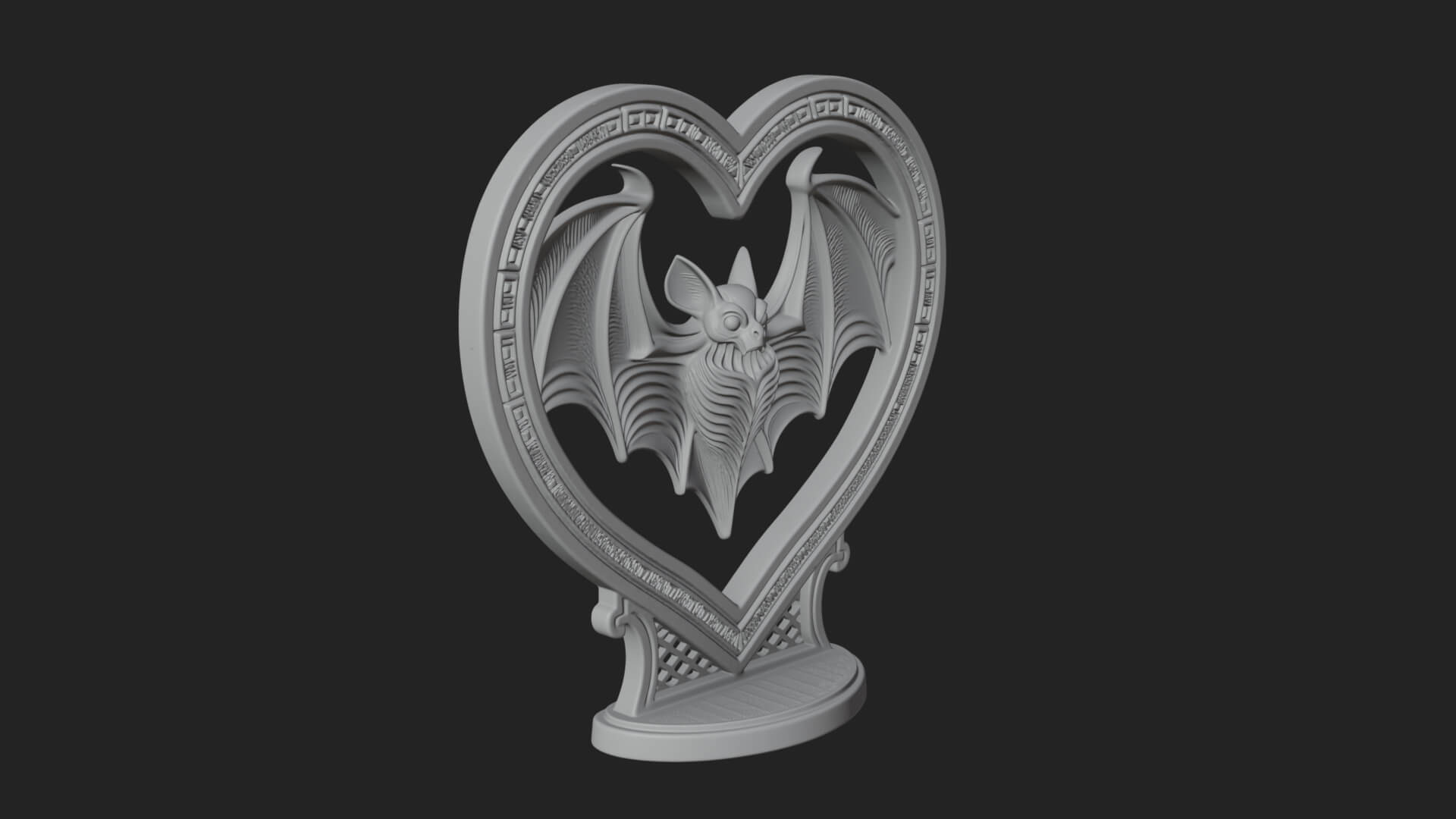 Ornate Framed Heart Plaque Design 167 3D Print Model 3D Model