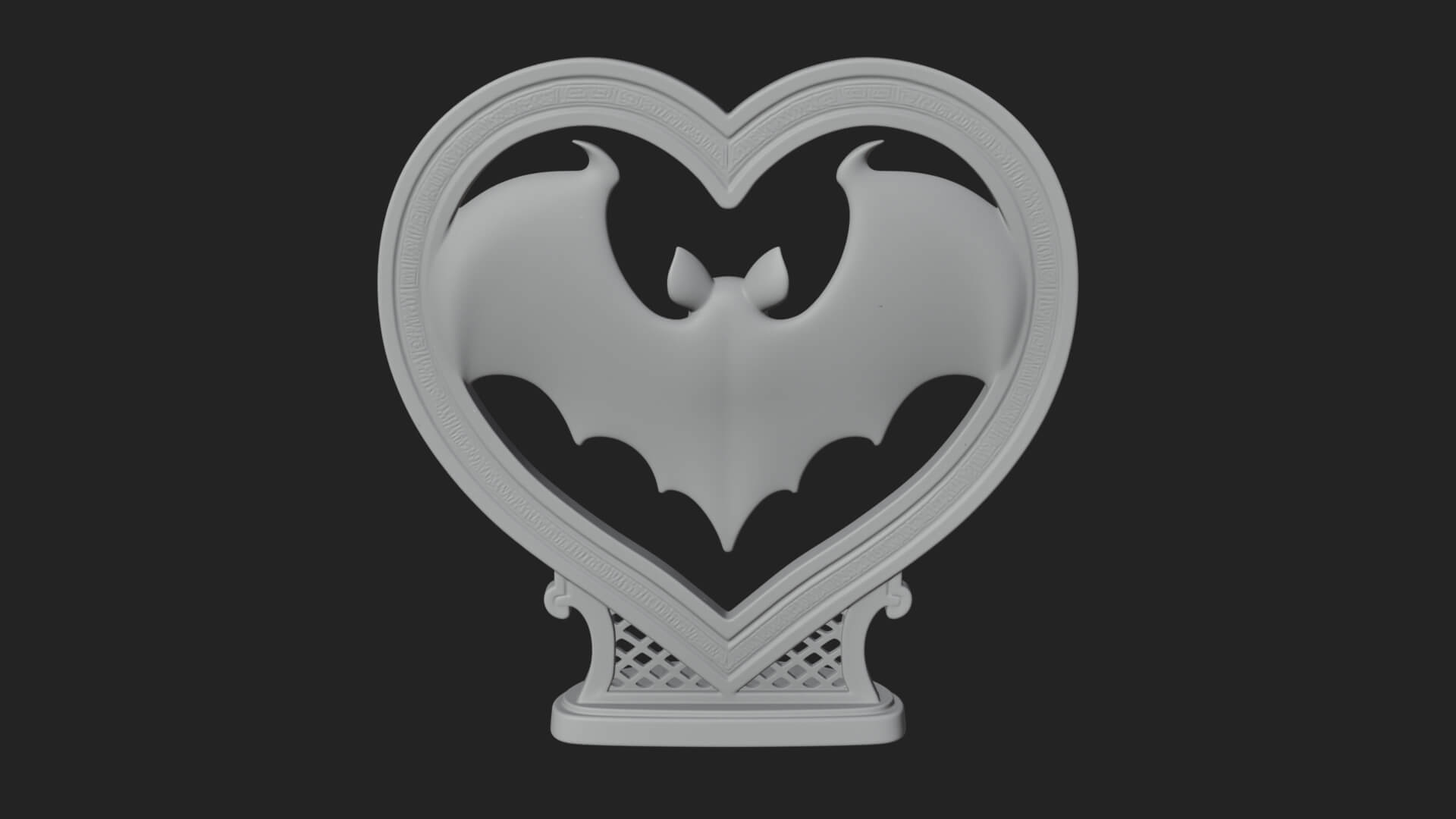 Ornate Framed Heart Plaque Design 167 3D Print Model 3D Model