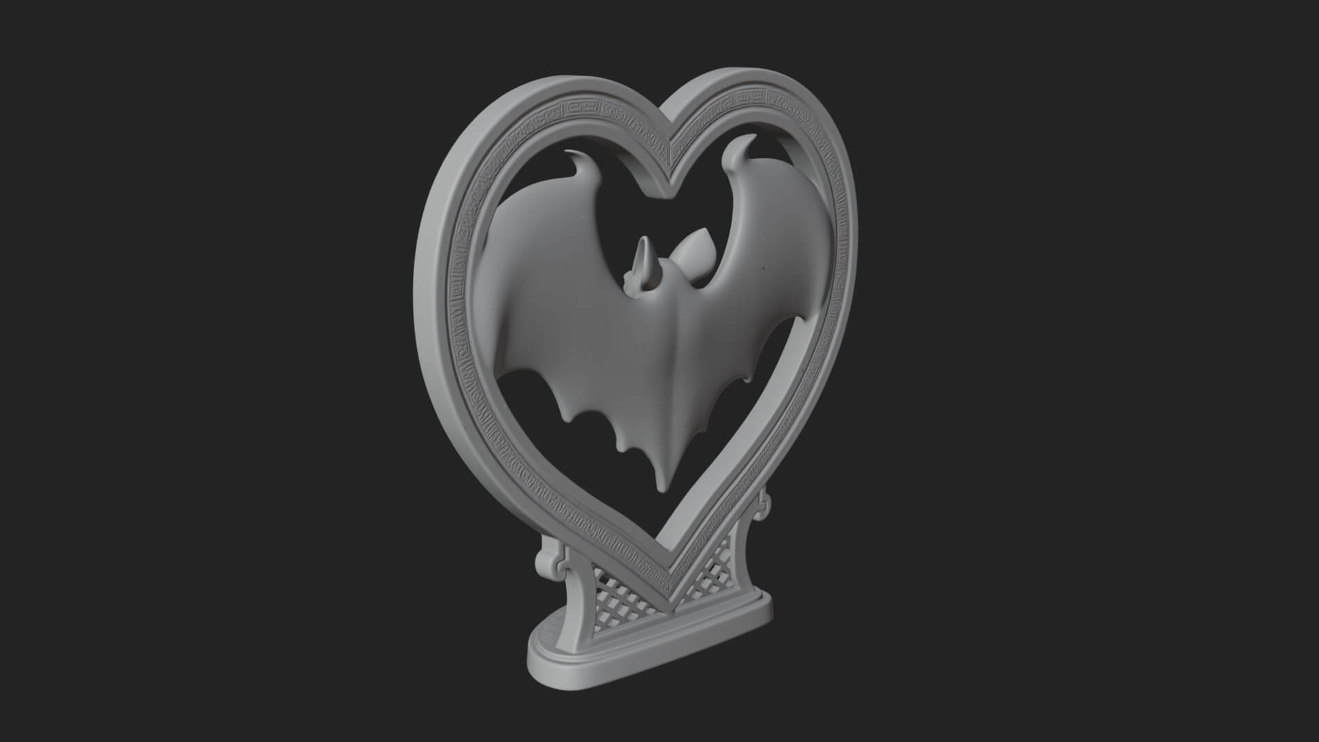 Ornate Framed Heart Plaque Design 167 3D Print Model 3D Model