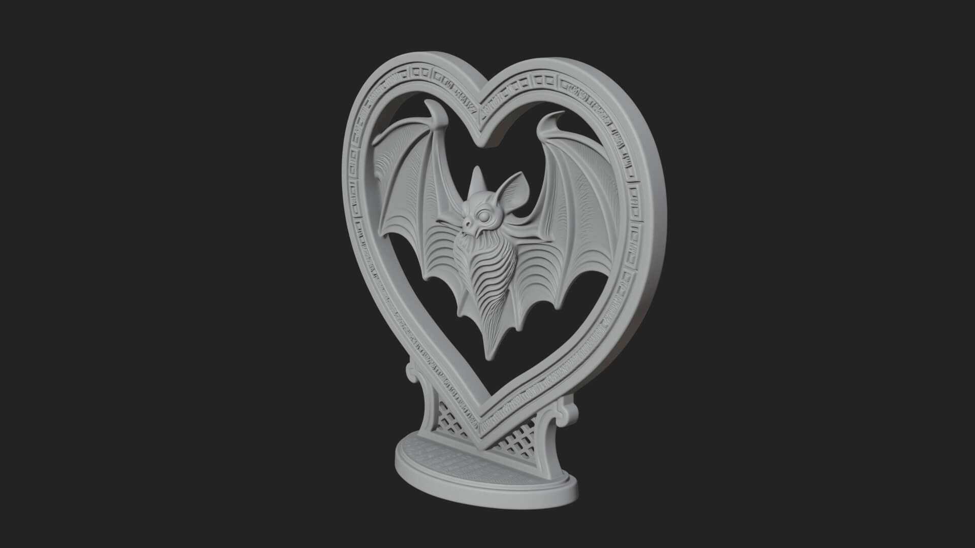 Ornate Framed Heart Plaque Design 167 3D Print Model 3D Model