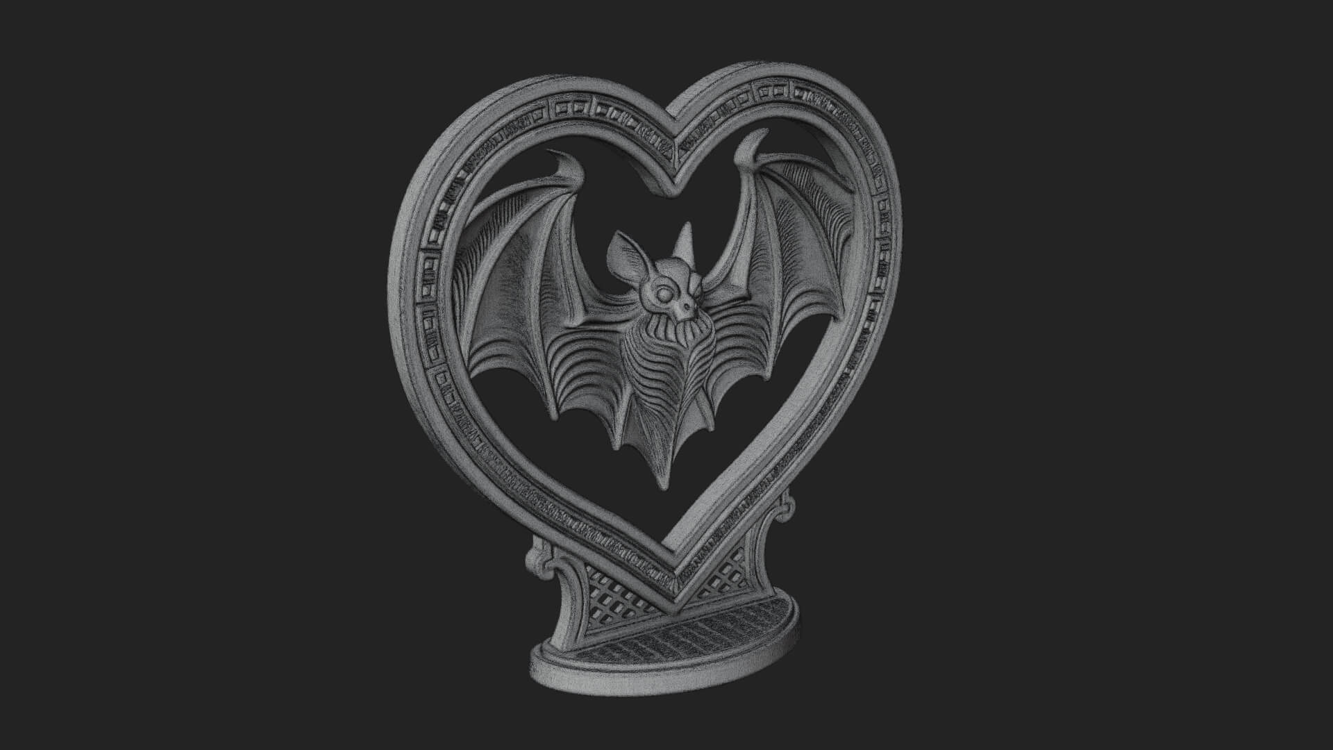 Ornate Framed Heart Plaque Design 167 3D Print Model 3D Model