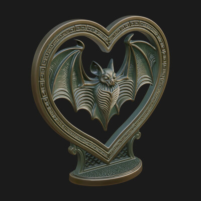 Ornate Framed Heart Plaque Design 167 3D Print Model