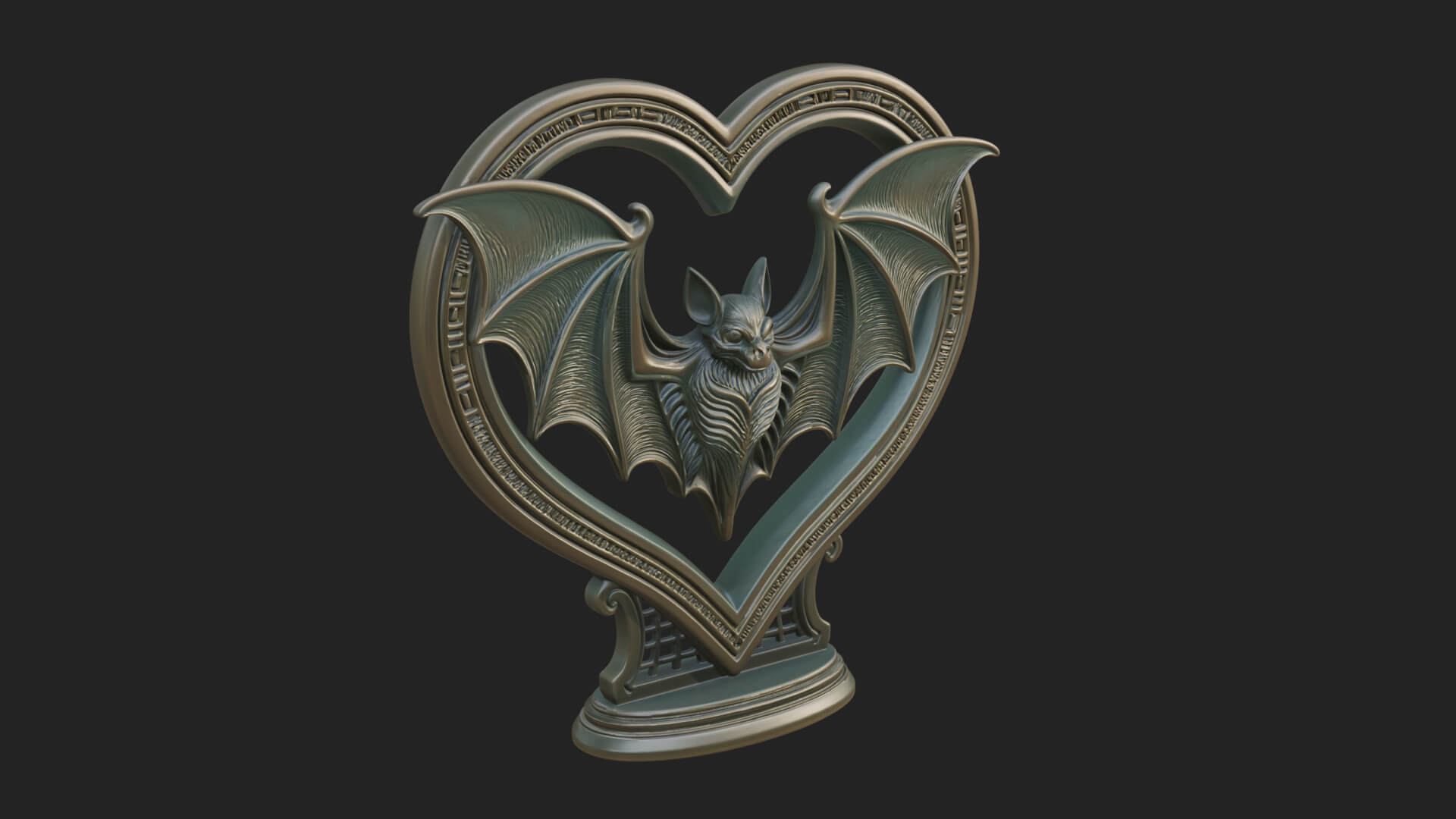 Ornate Framed Heart Plaque Design 168 3D Print Model 3D Model