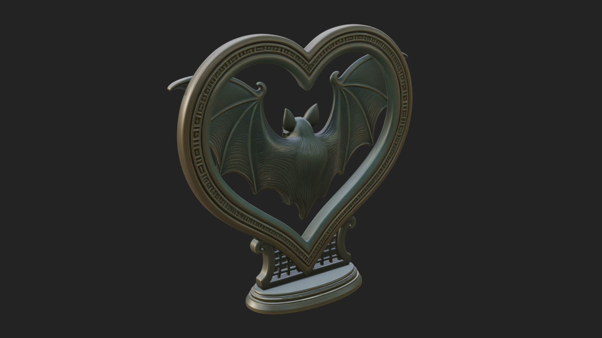 Ornate Framed Heart Plaque Design 168 3D Print Model 3D Model