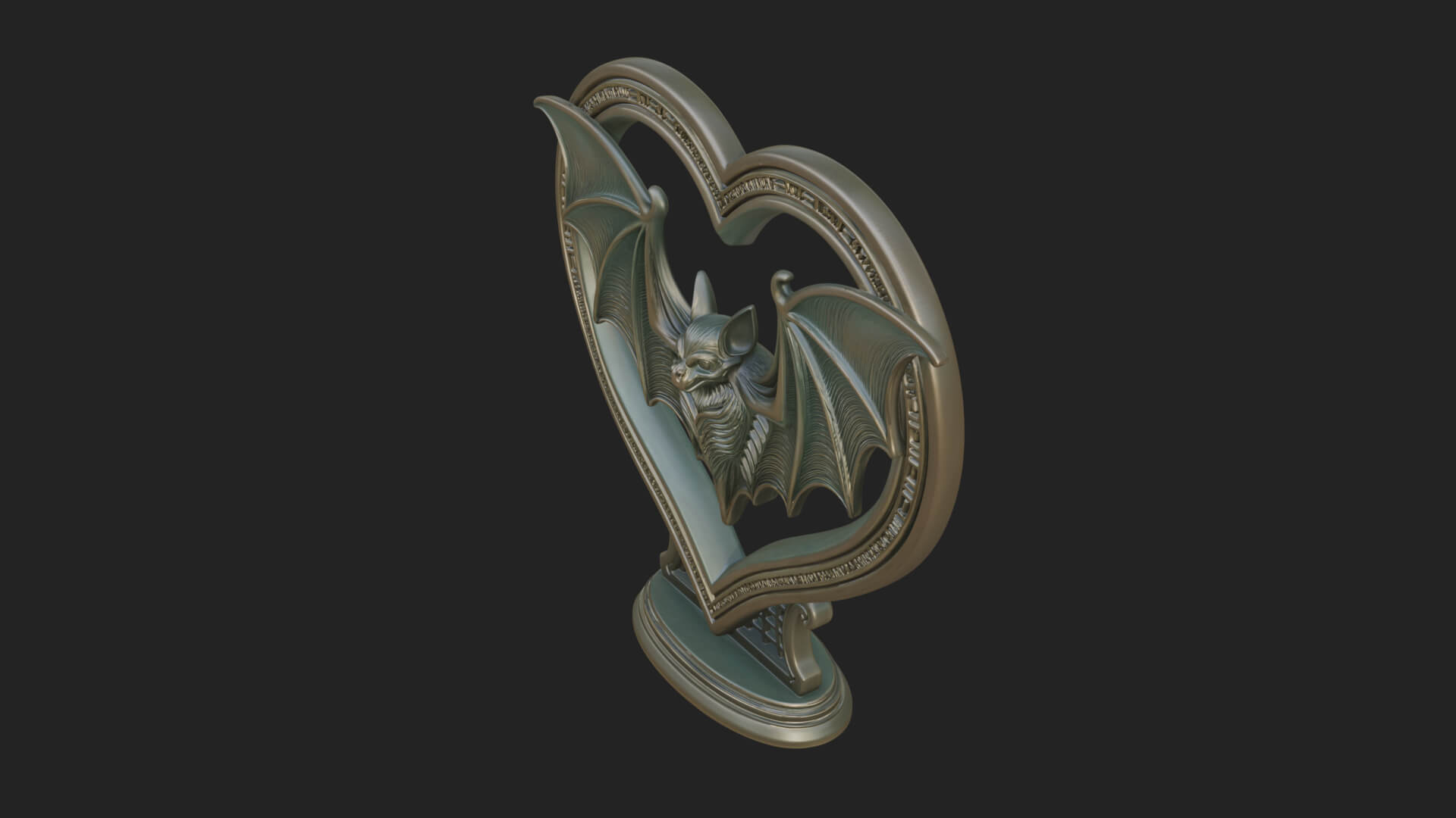 Ornate Framed Heart Plaque Design 168 3D Print Model 3D Model