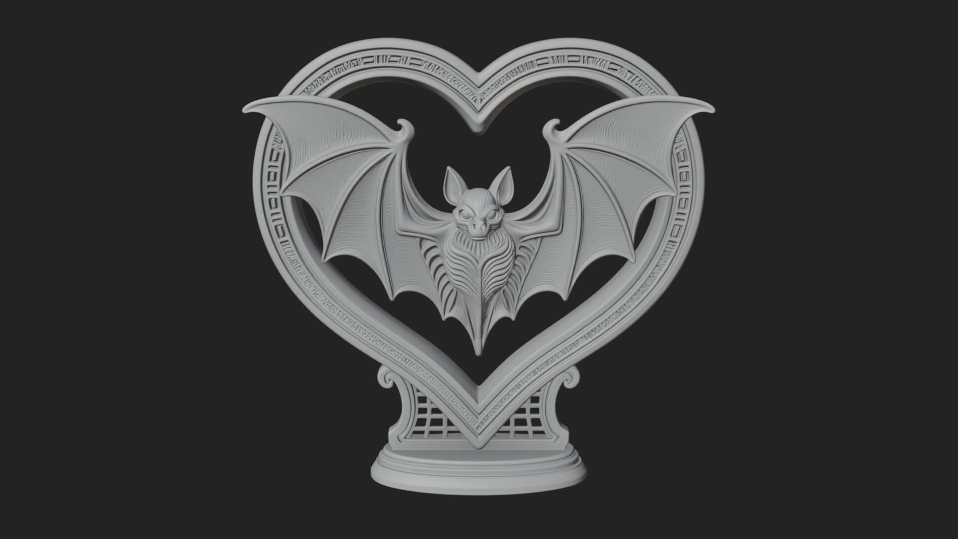 Ornate Framed Heart Plaque Design 168 3D Print Model 3D Model