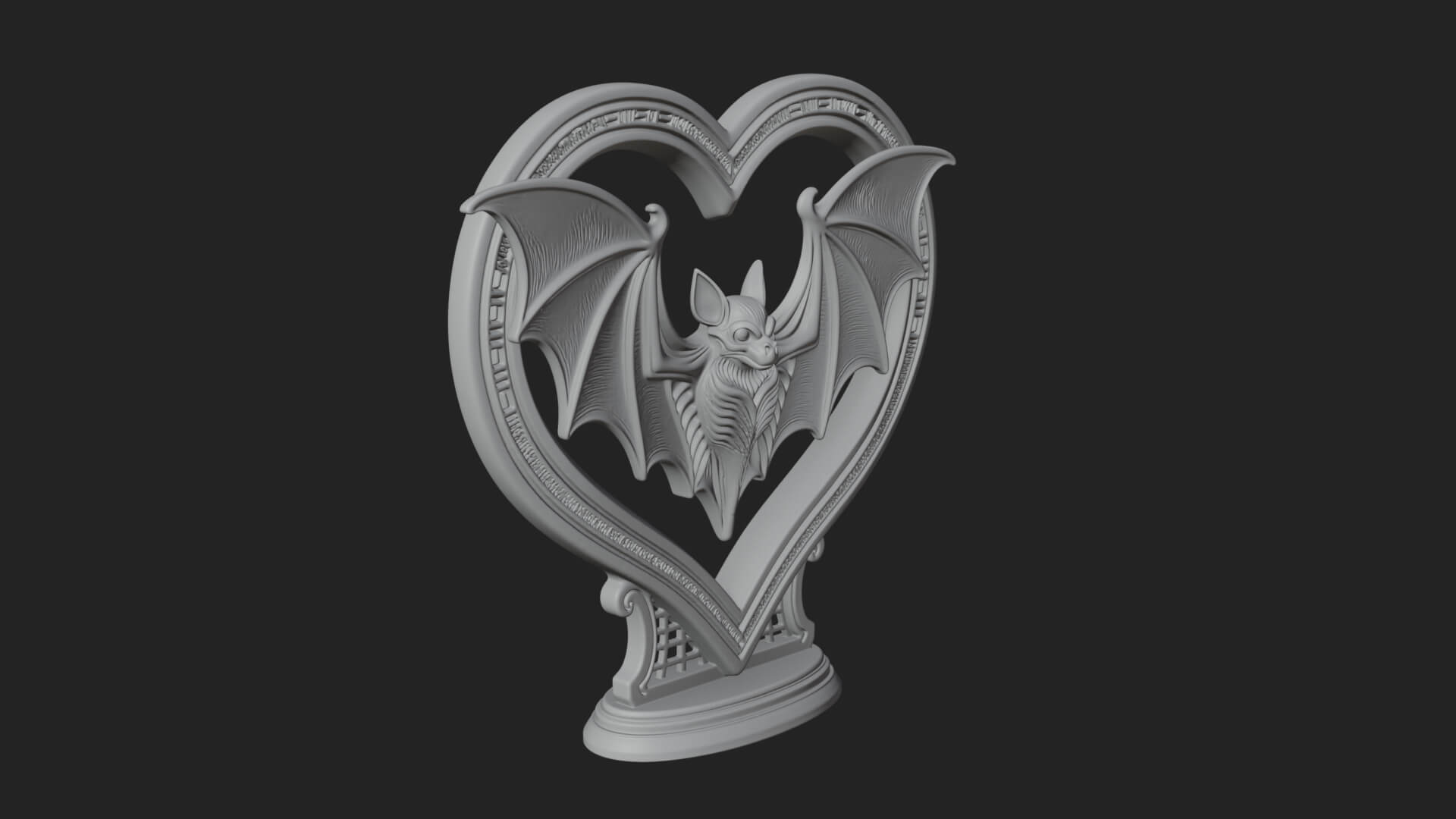 Ornate Framed Heart Plaque Design 168 3D Print Model 3D Model