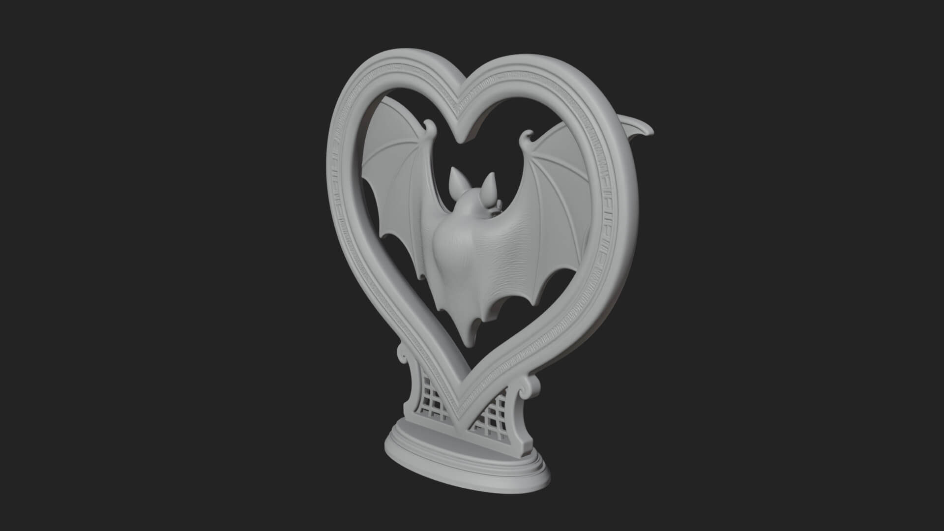 Ornate Framed Heart Plaque Design 168 3D Print Model 3D Model