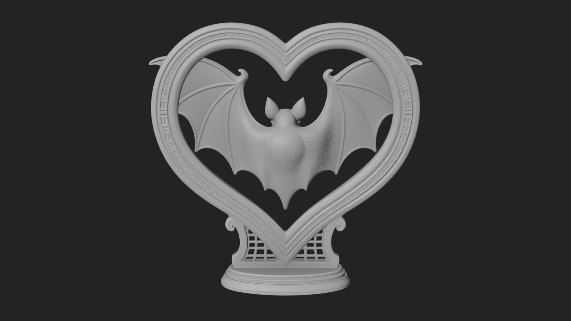 Ornate Framed Heart Plaque Design 168 3D Print Model 3D Model