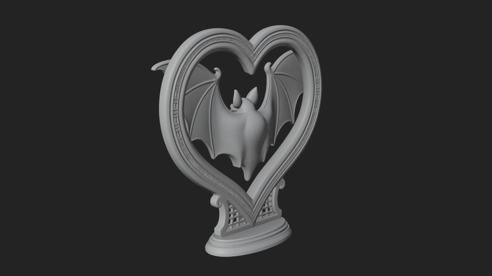 Ornate Framed Heart Plaque Design 168 3D Print Model 3D Model