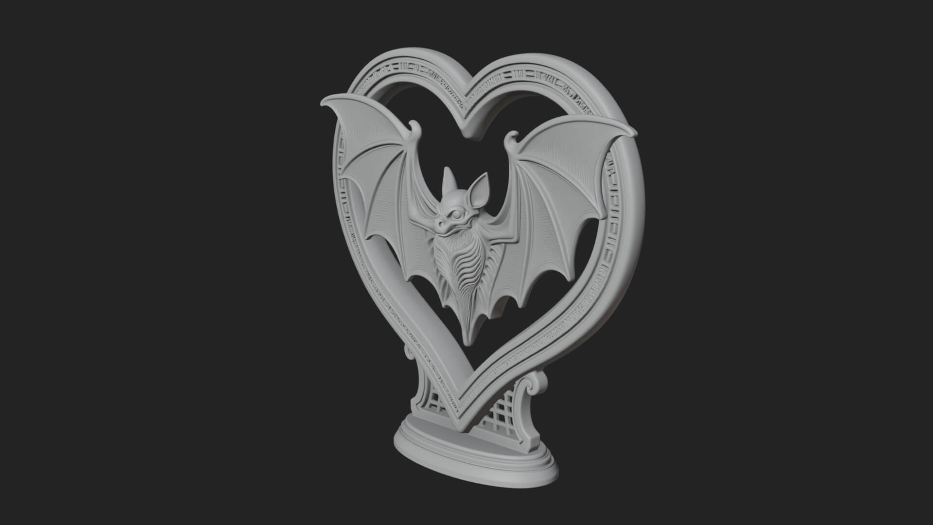 Ornate Framed Heart Plaque Design 168 3D Print Model 3D Model