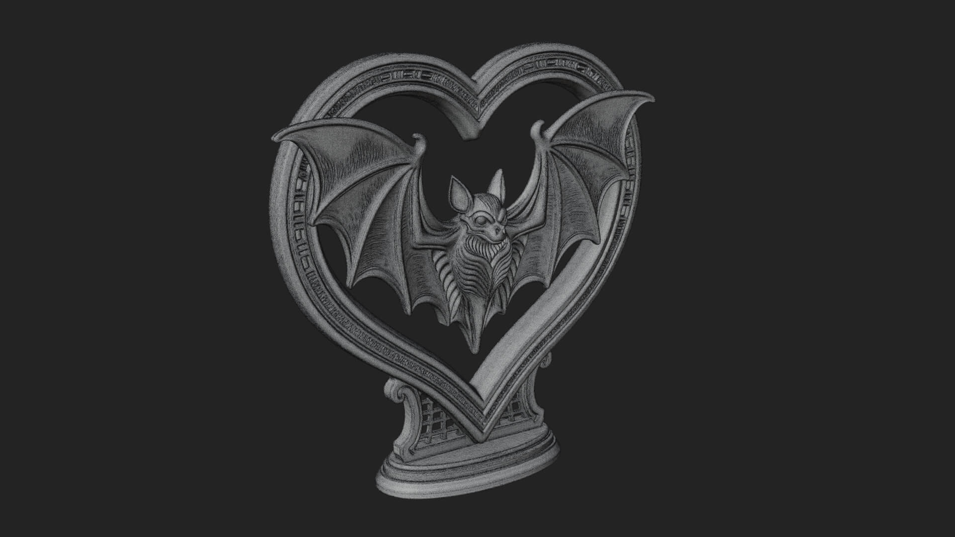 Ornate Framed Heart Plaque Design 168 3D Print Model 3D Model