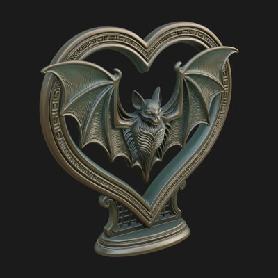 Ornate Framed Heart Plaque Design 168 3D Print Model