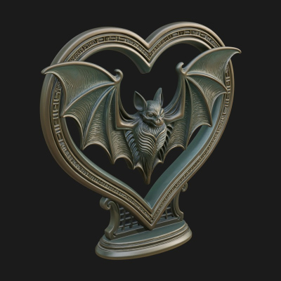 Ornate Framed Heart Plaque Design 168 3D Print Model
