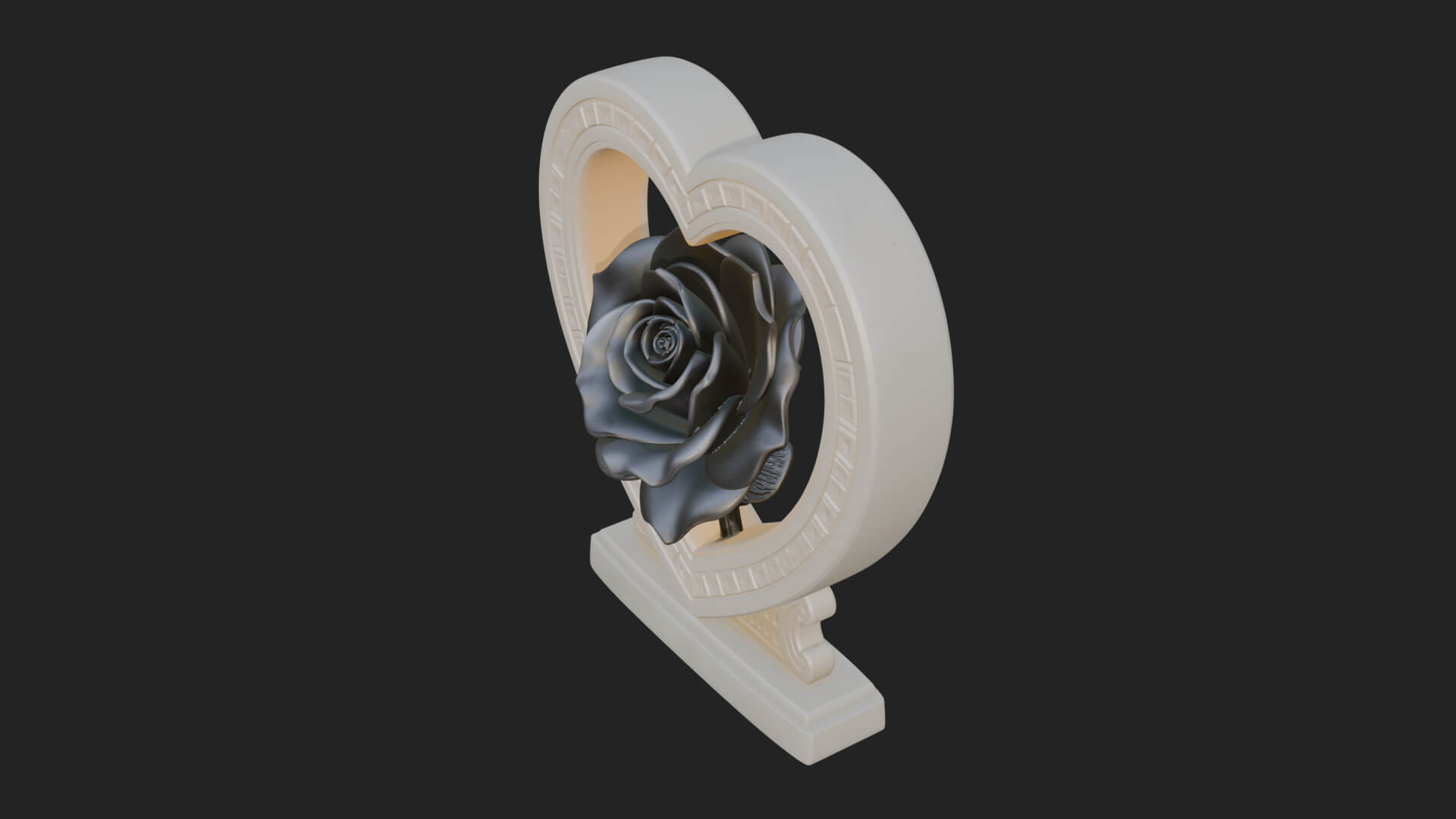 Ornate Framed Heart Plaque Design 169 3D Print Model 3D Model