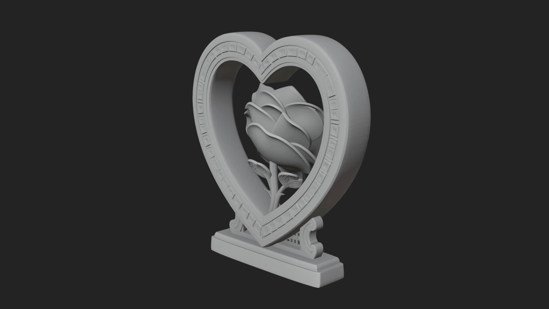 Ornate Framed Heart Plaque Design 169 3D Print Model 3D Model