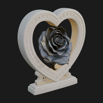Ornate Framed Heart Plaque Design 169 3D Print Model