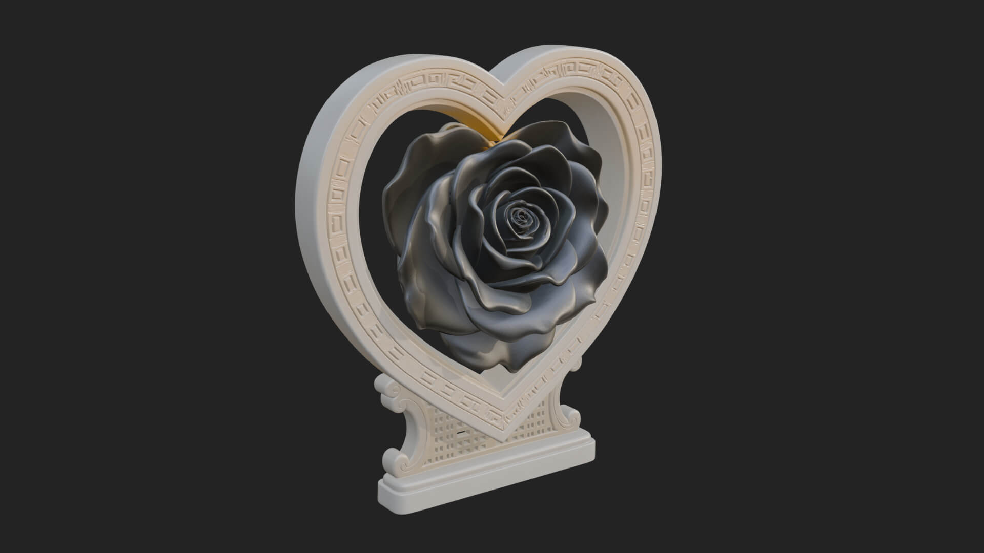 Ornate Framed Heart Plaque Design 170 3D Print Model 3D Model