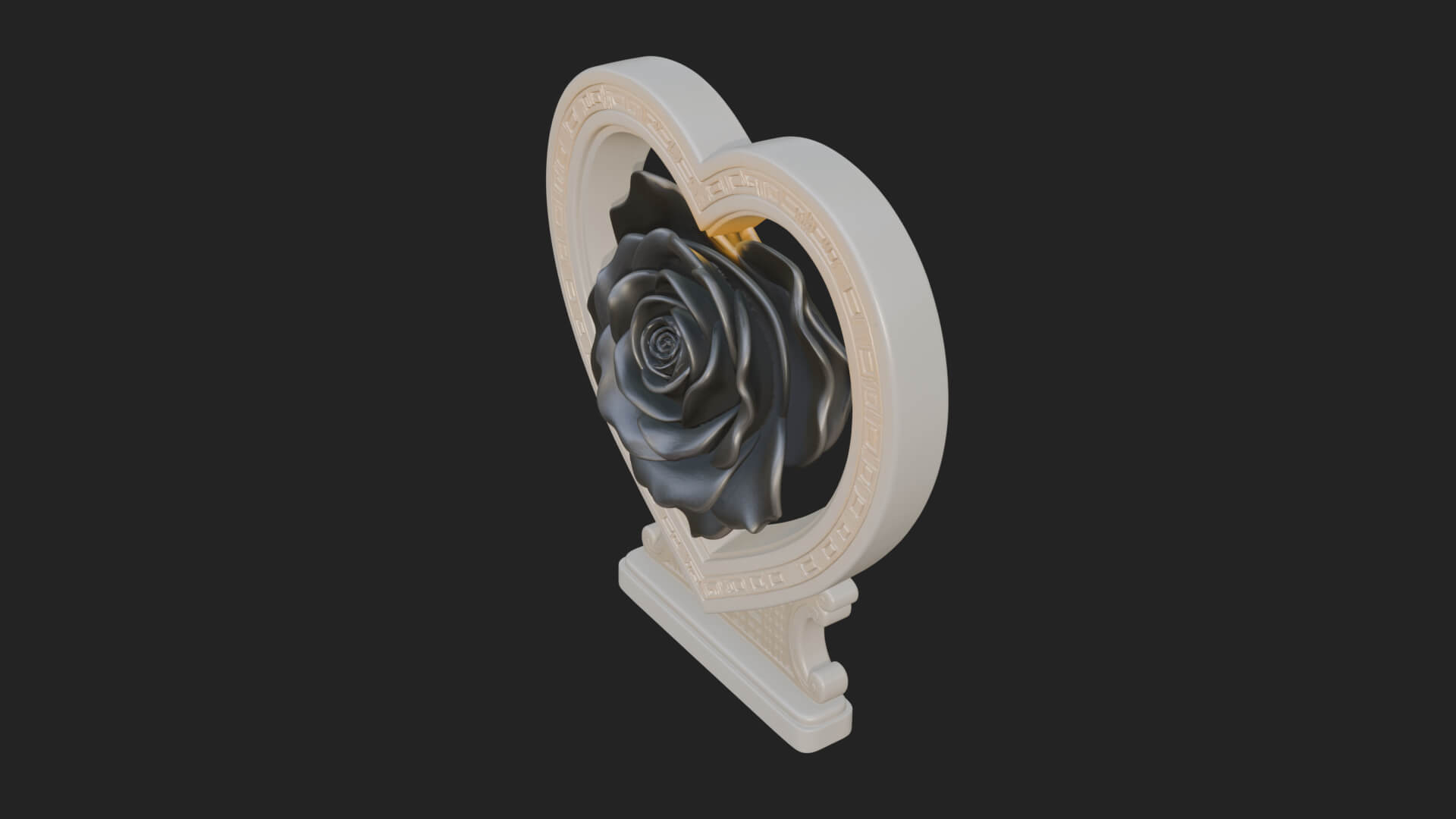Ornate Framed Heart Plaque Design 170 3D Print Model 3D Model