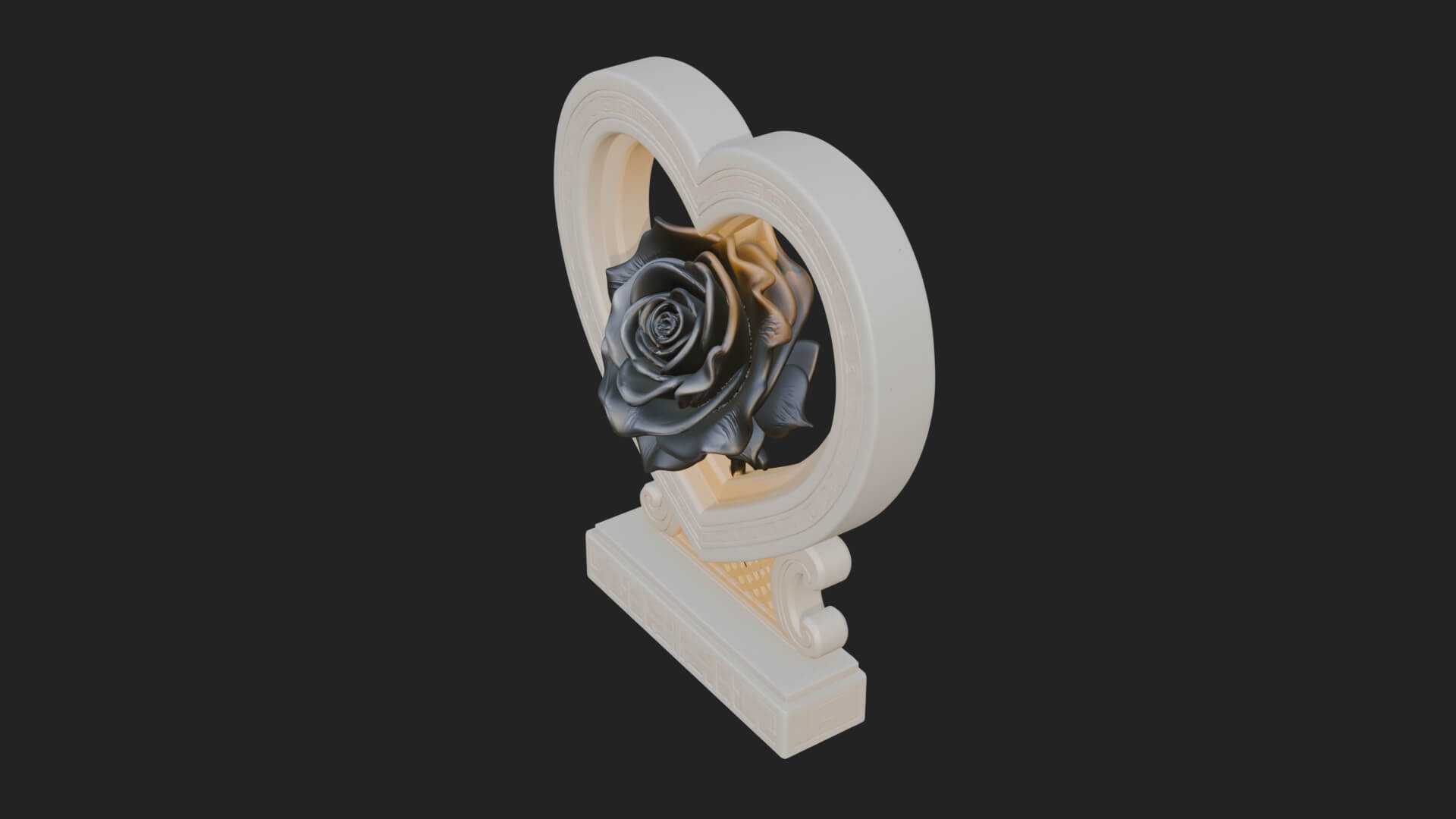 Ornate Framed Heart Plaque Design 171 3D Print Model 3D Model