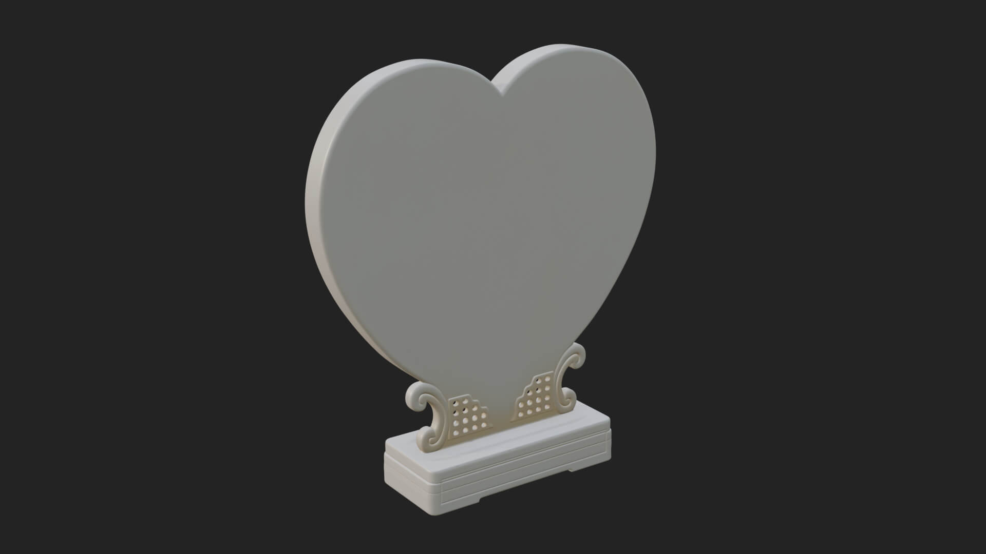 Ornate Framed Heart Plaque Design 172 3D Print Model 3D Model