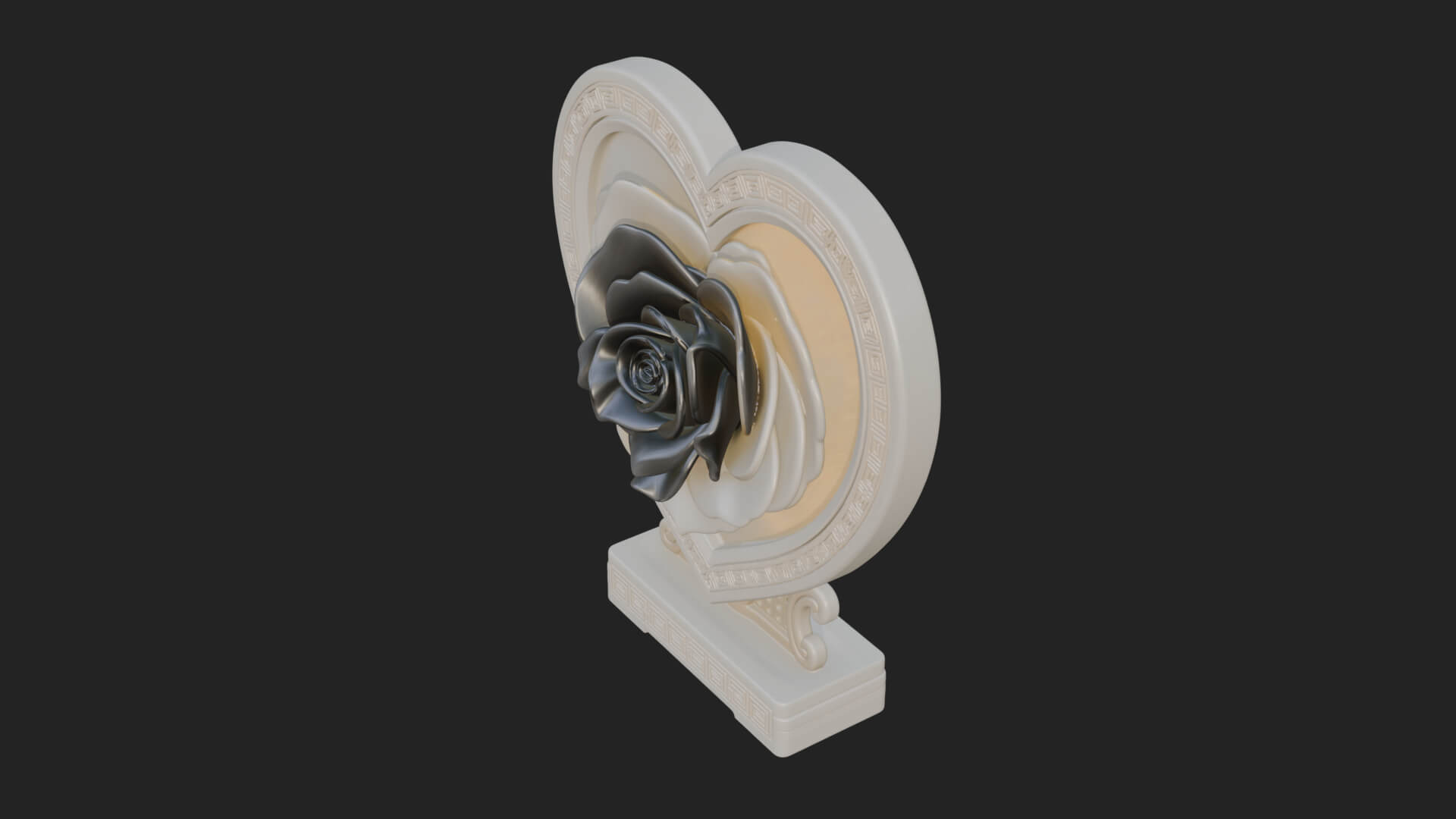 Ornate Framed Heart Plaque Design 172 3D Print Model 3D Model