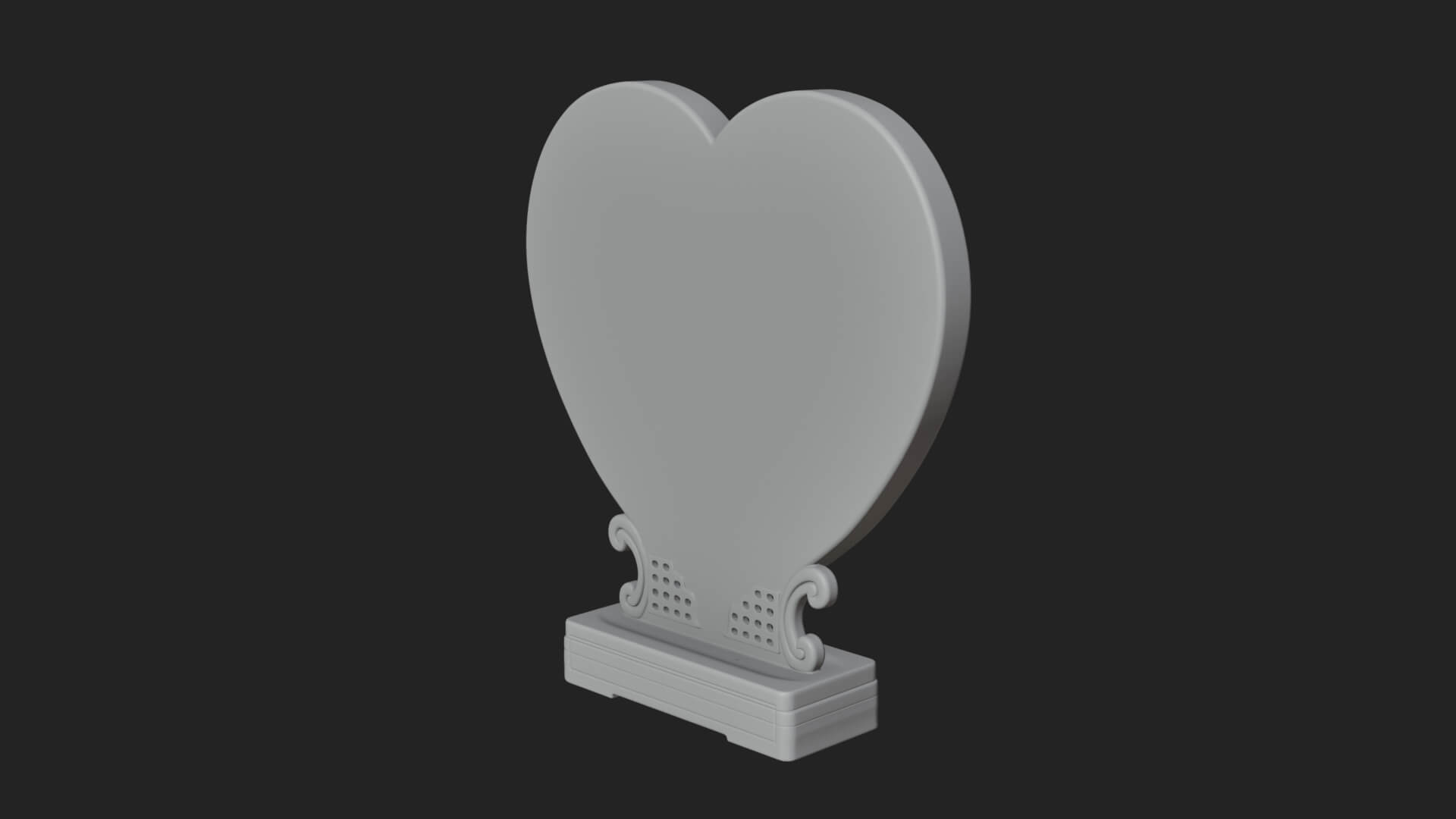 Ornate Framed Heart Plaque Design 172 3D Print Model 3D Model