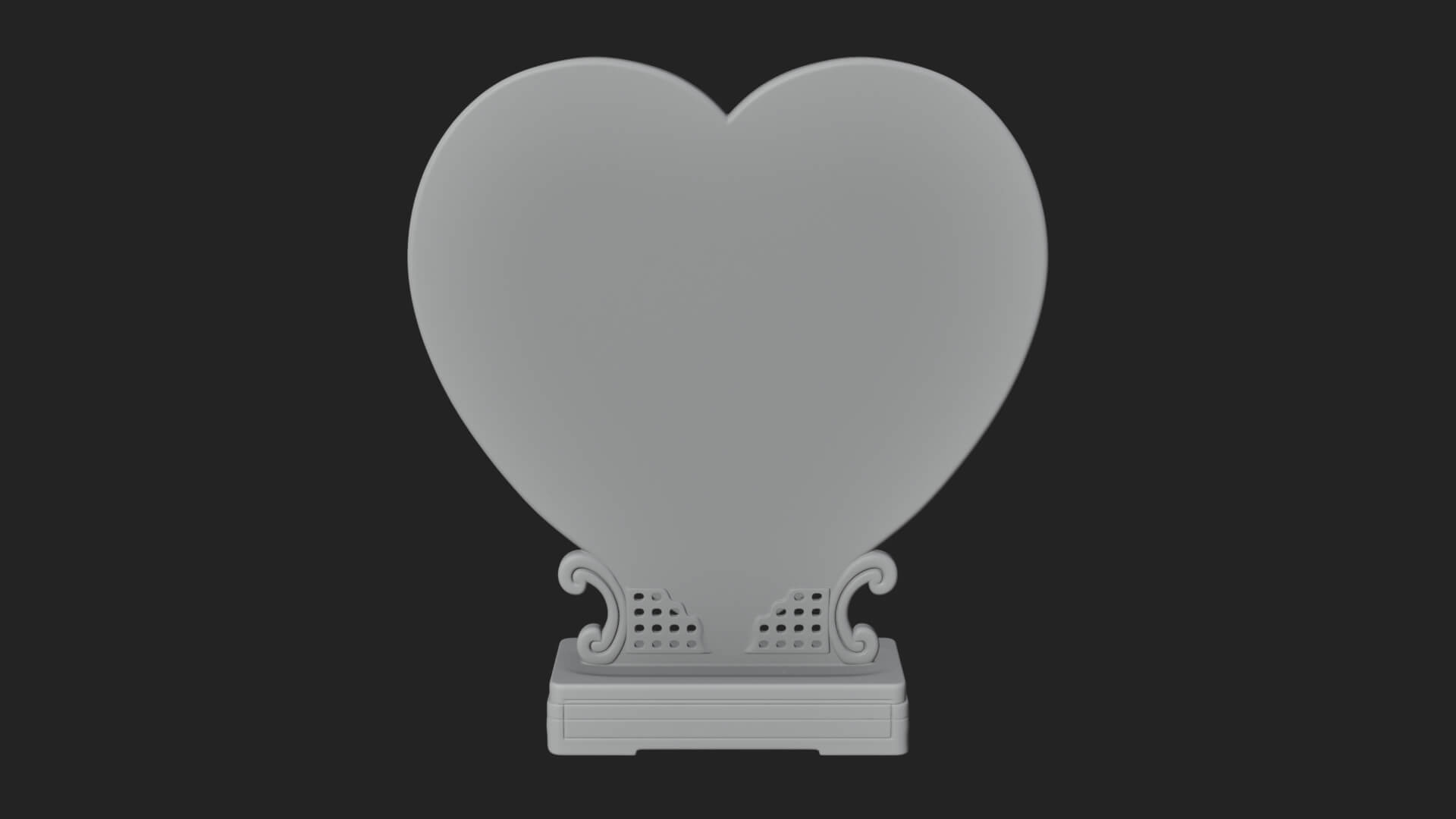 Ornate Framed Heart Plaque Design 172 3D Print Model 3D Model