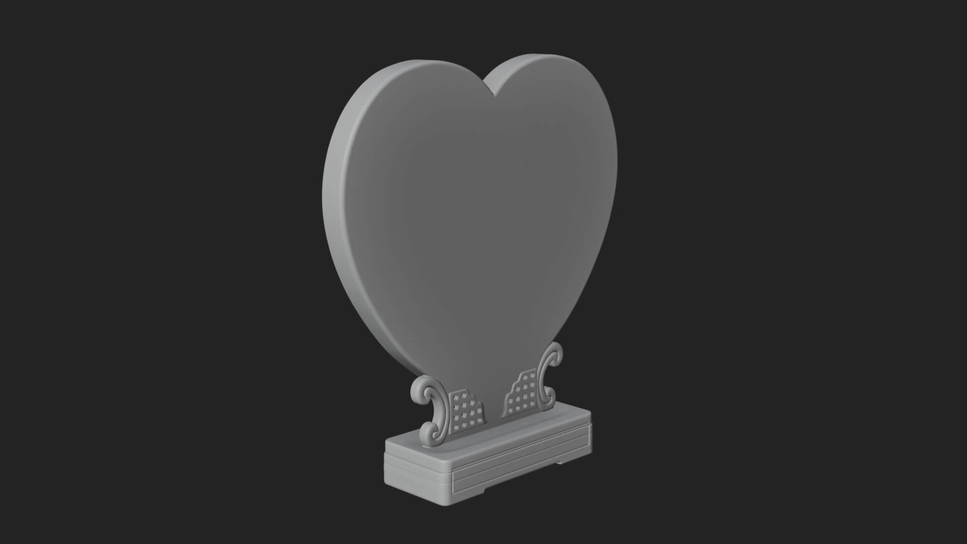 Ornate Framed Heart Plaque Design 172 3D Print Model 3D Model