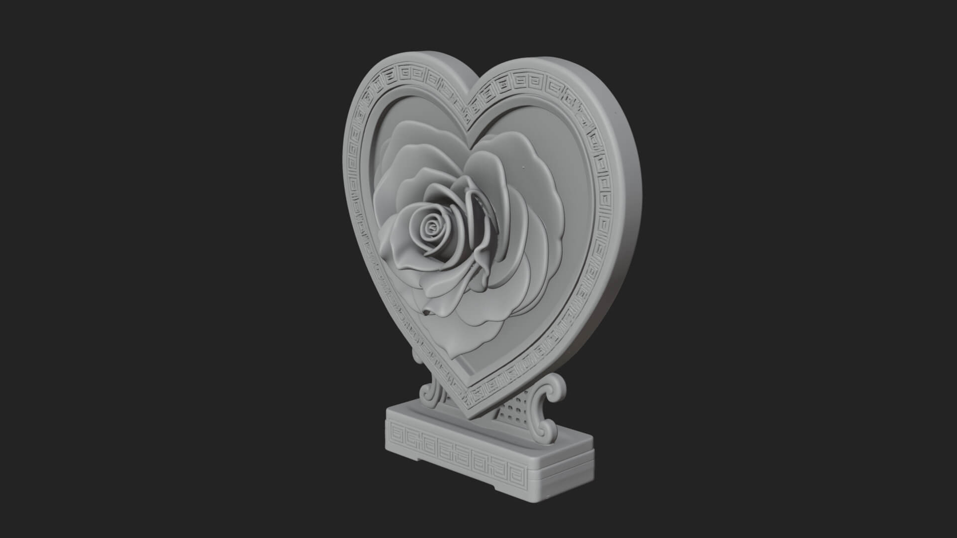 Ornate Framed Heart Plaque Design 172 3D Print Model 3D Model