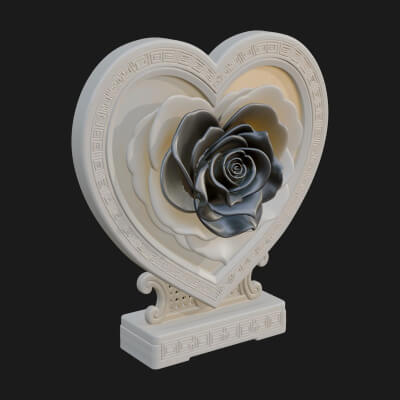 Ornate Framed Heart Plaque Design 172 3D Print Model