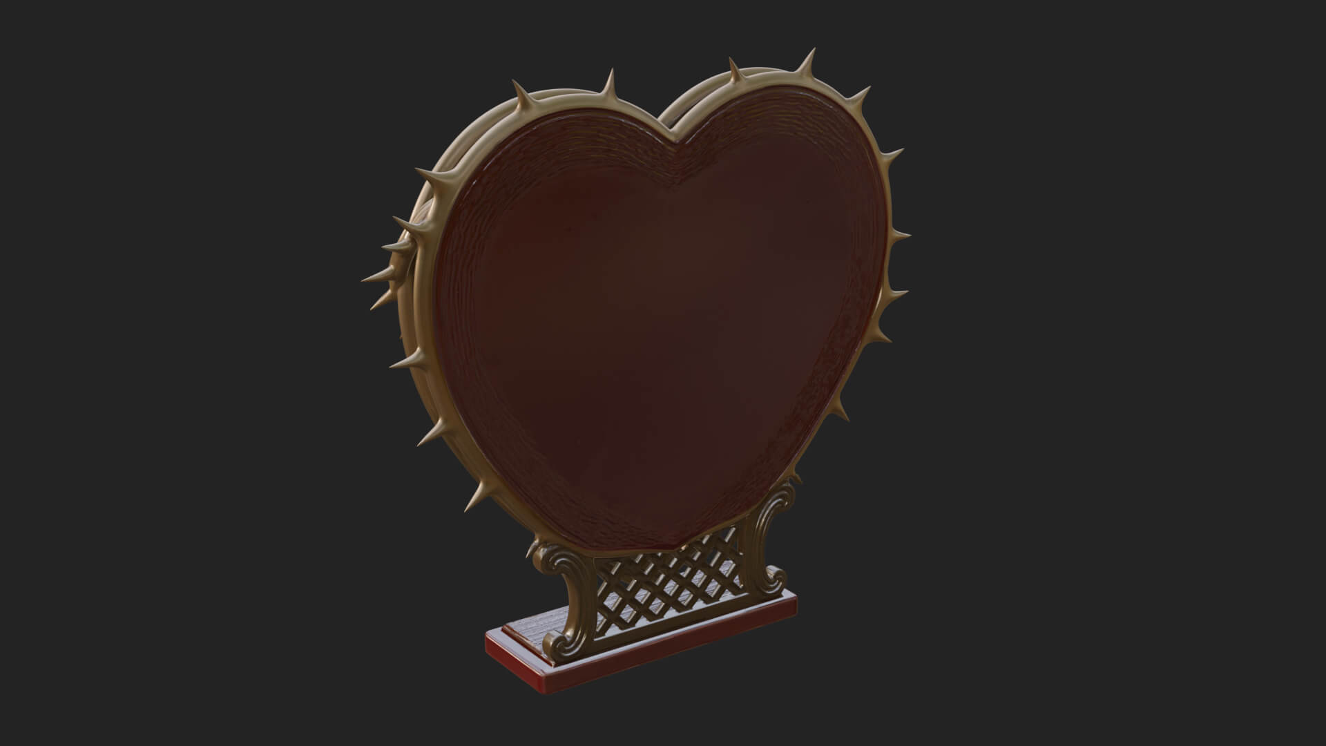 Ornate Framed Heart Plaque Design 173 3D Print Model 3D Model