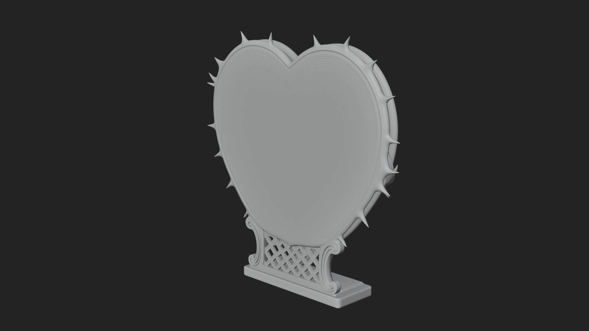 Ornate Framed Heart Plaque Design 173 3D Print Model 3D Model