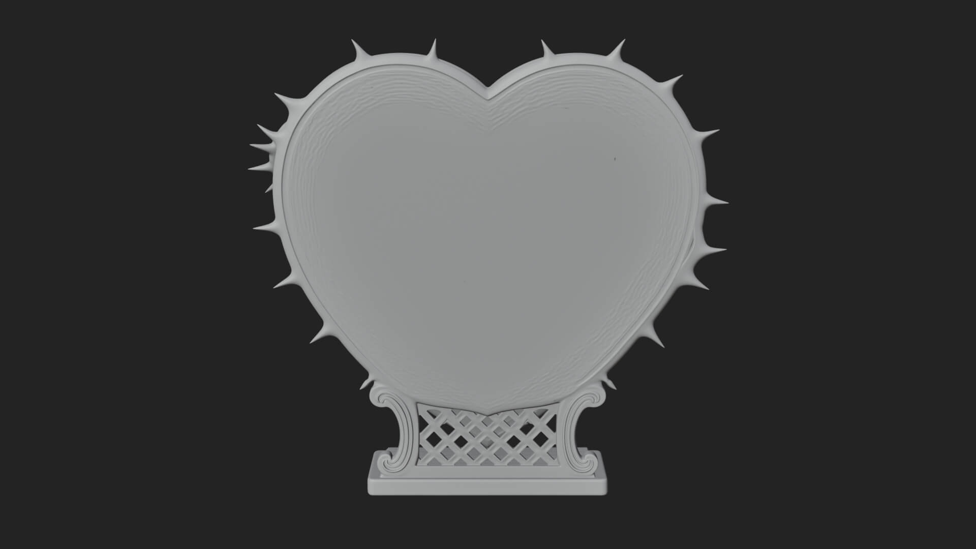 Ornate Framed Heart Plaque Design 173 3D Print Model 3D Model