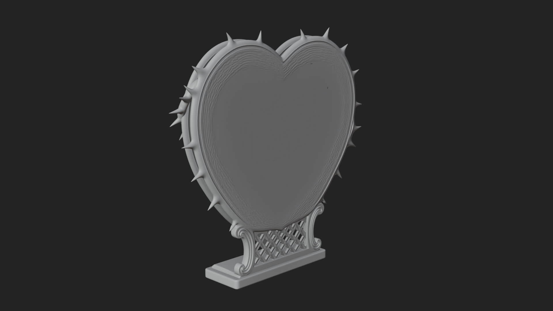 Ornate Framed Heart Plaque Design 173 3D Print Model 3D Model