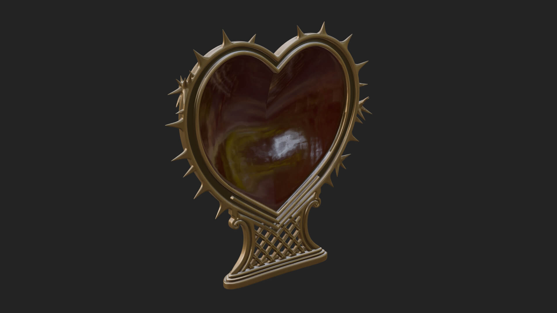 Ornate Framed Heart Plaque Design 174 3D Print Model 3D Model