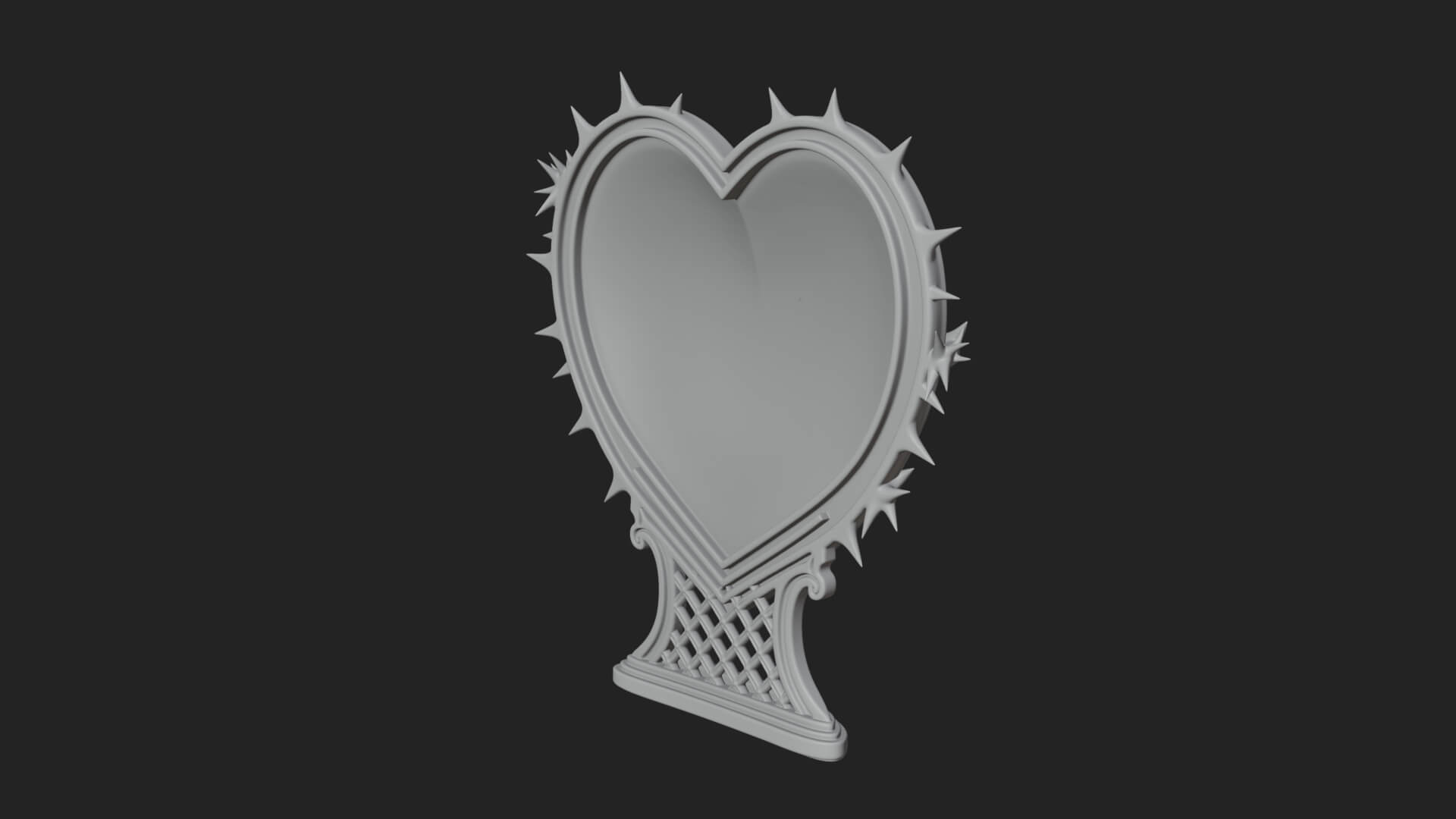 Ornate Framed Heart Plaque Design 174 3D Print Model 3D Model