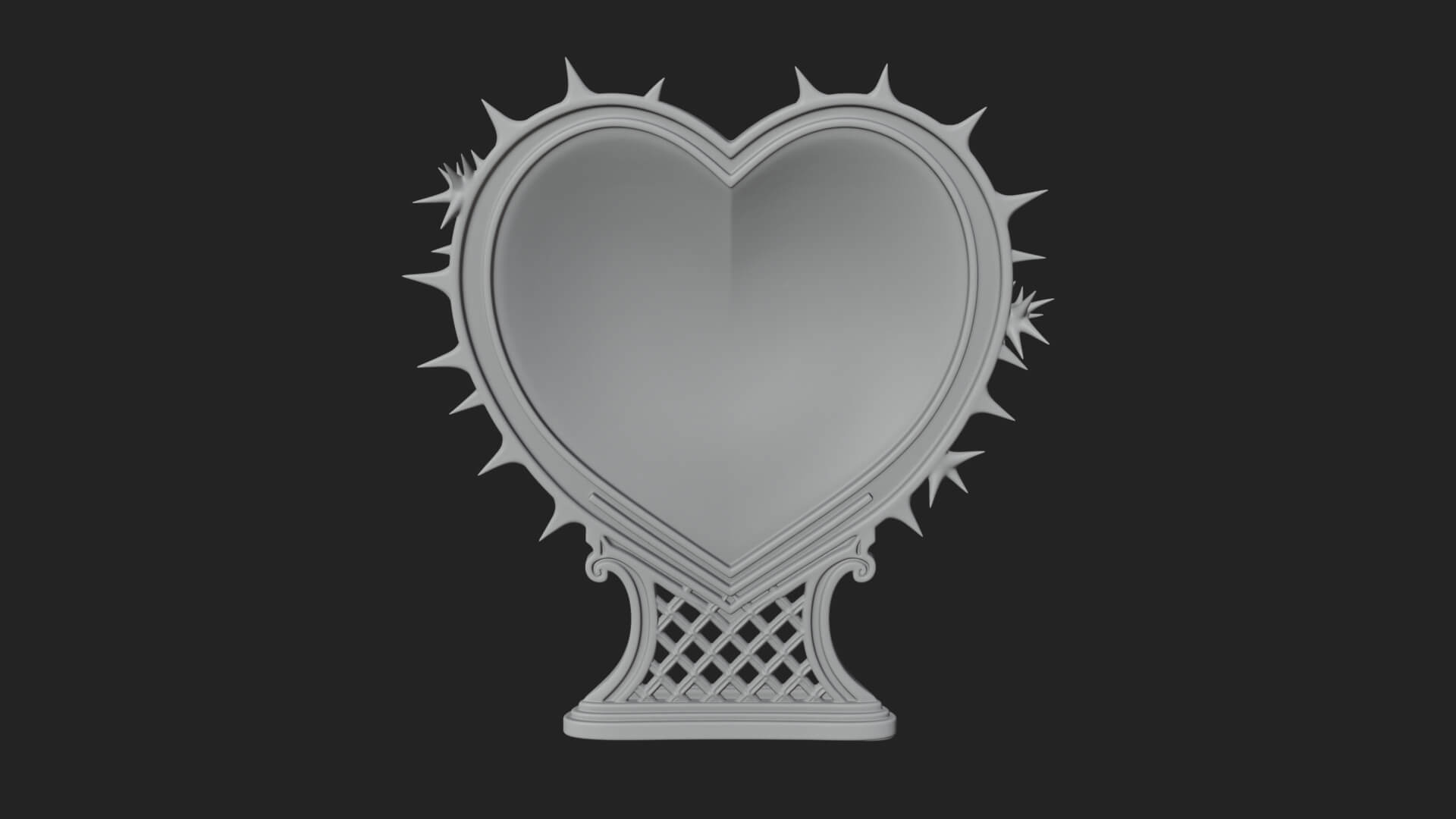Ornate Framed Heart Plaque Design 174 3D Print Model 3D Model