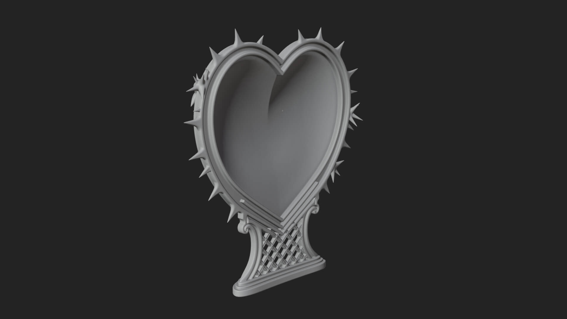Ornate Framed Heart Plaque Design 174 3D Print Model 3D Model