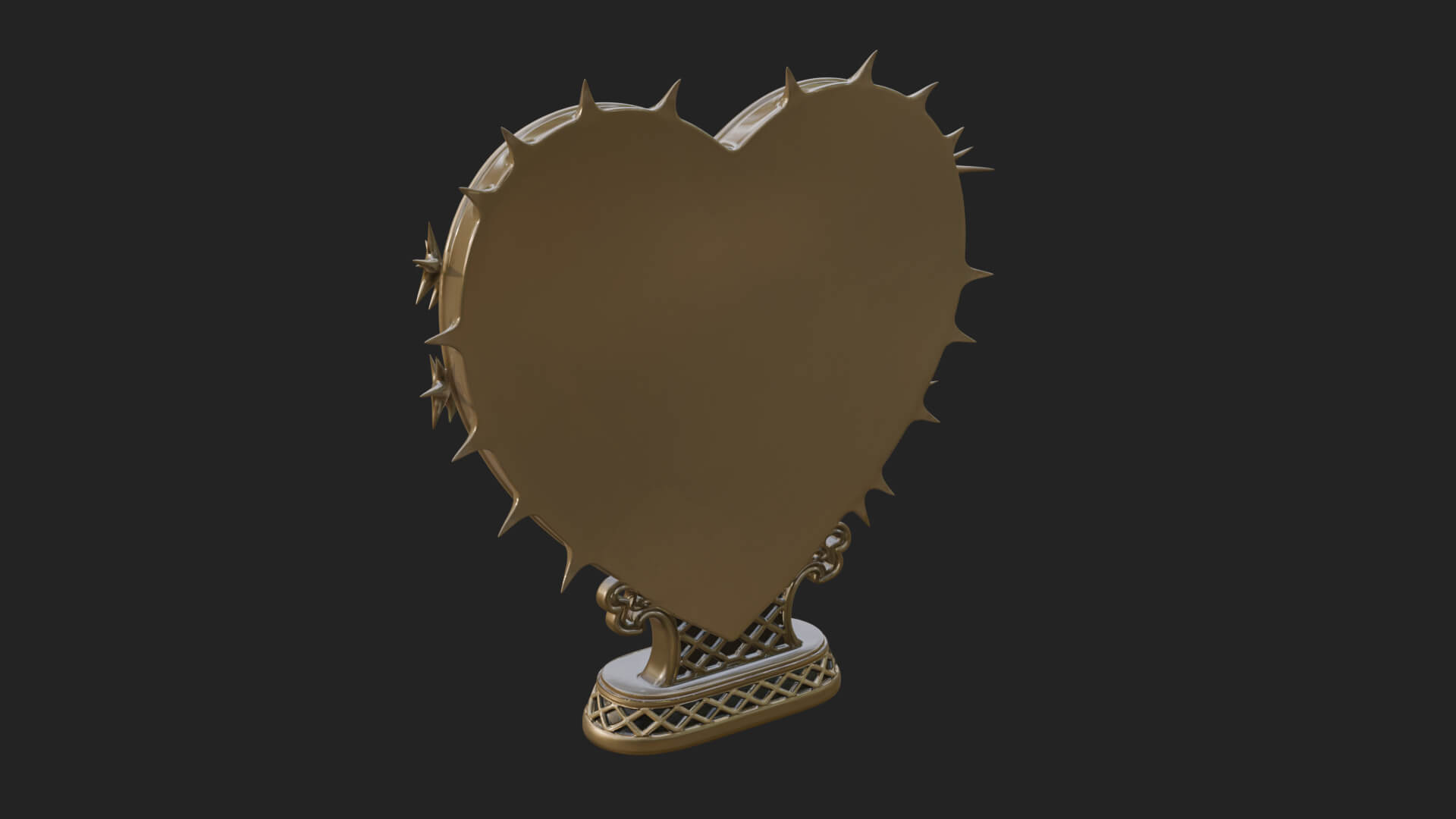 Ornate Framed Heart Plaque Design 176 3D Print Model 3D Model