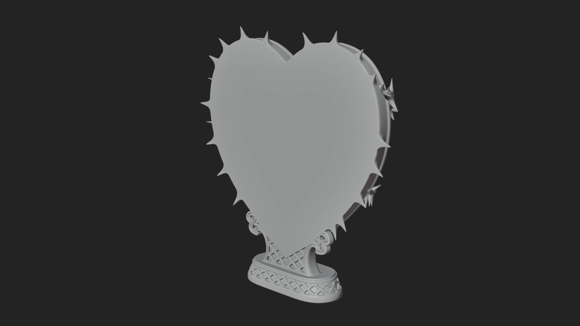 Ornate Framed Heart Plaque Design 176 3D Print Model 3D Model