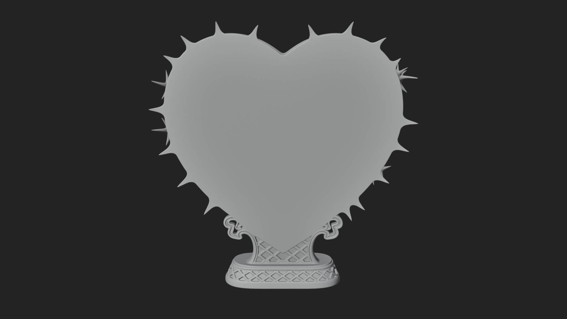 Ornate Framed Heart Plaque Design 176 3D Print Model 3D Model