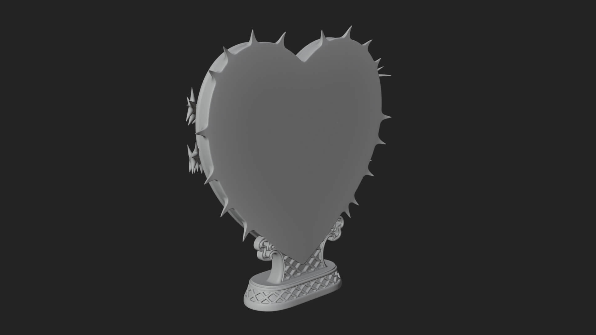 Ornate Framed Heart Plaque Design 176 3D Print Model 3D Model