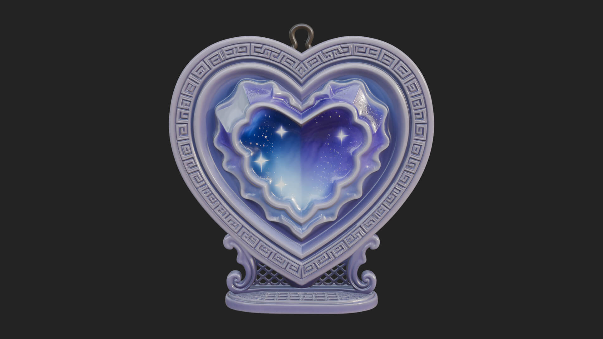 Ornate Framed Heart Plaque Design 177 3D Print Model 3D Model