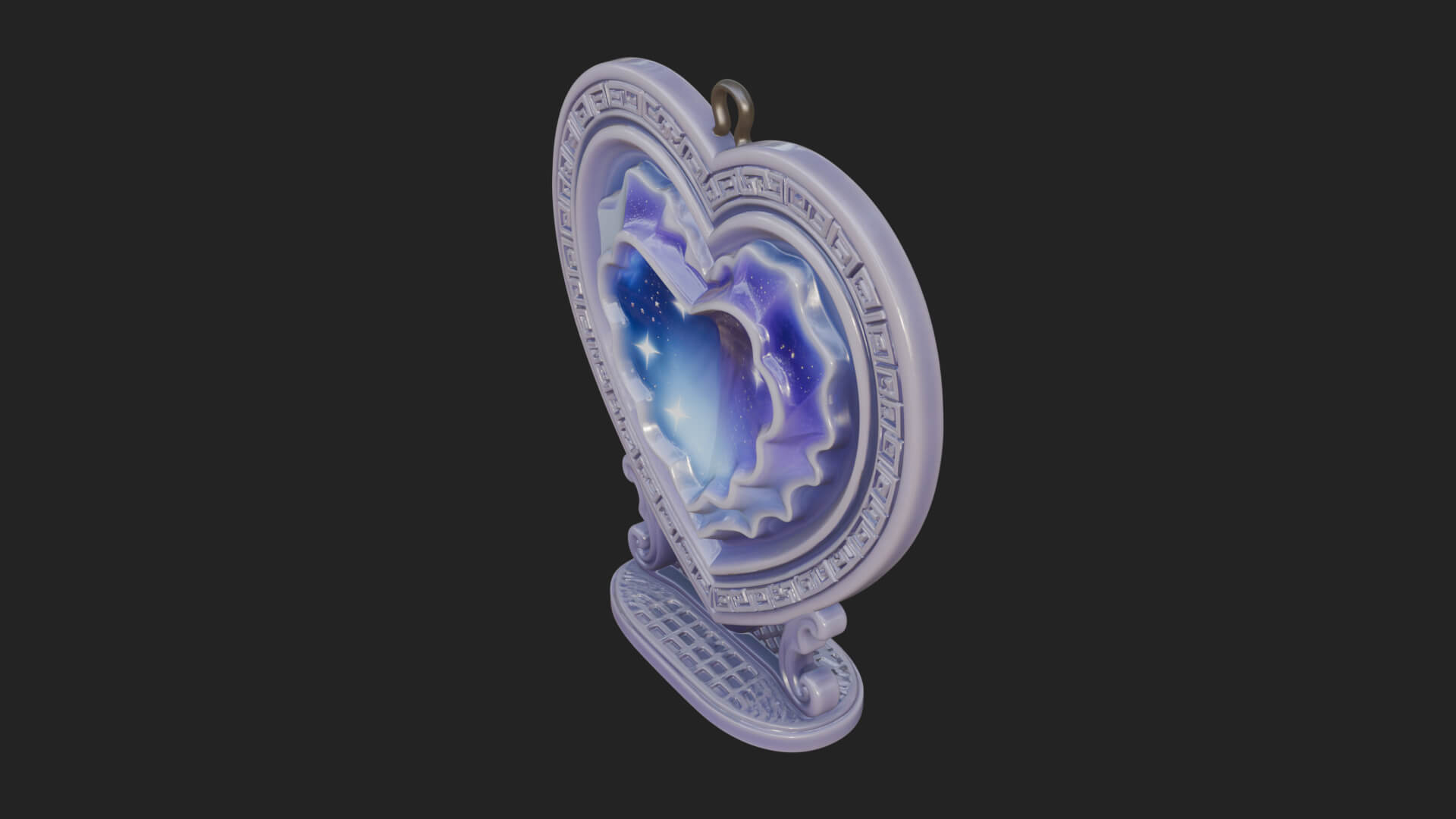 Ornate Framed Heart Plaque Design 177 3D Print Model 3D Model
