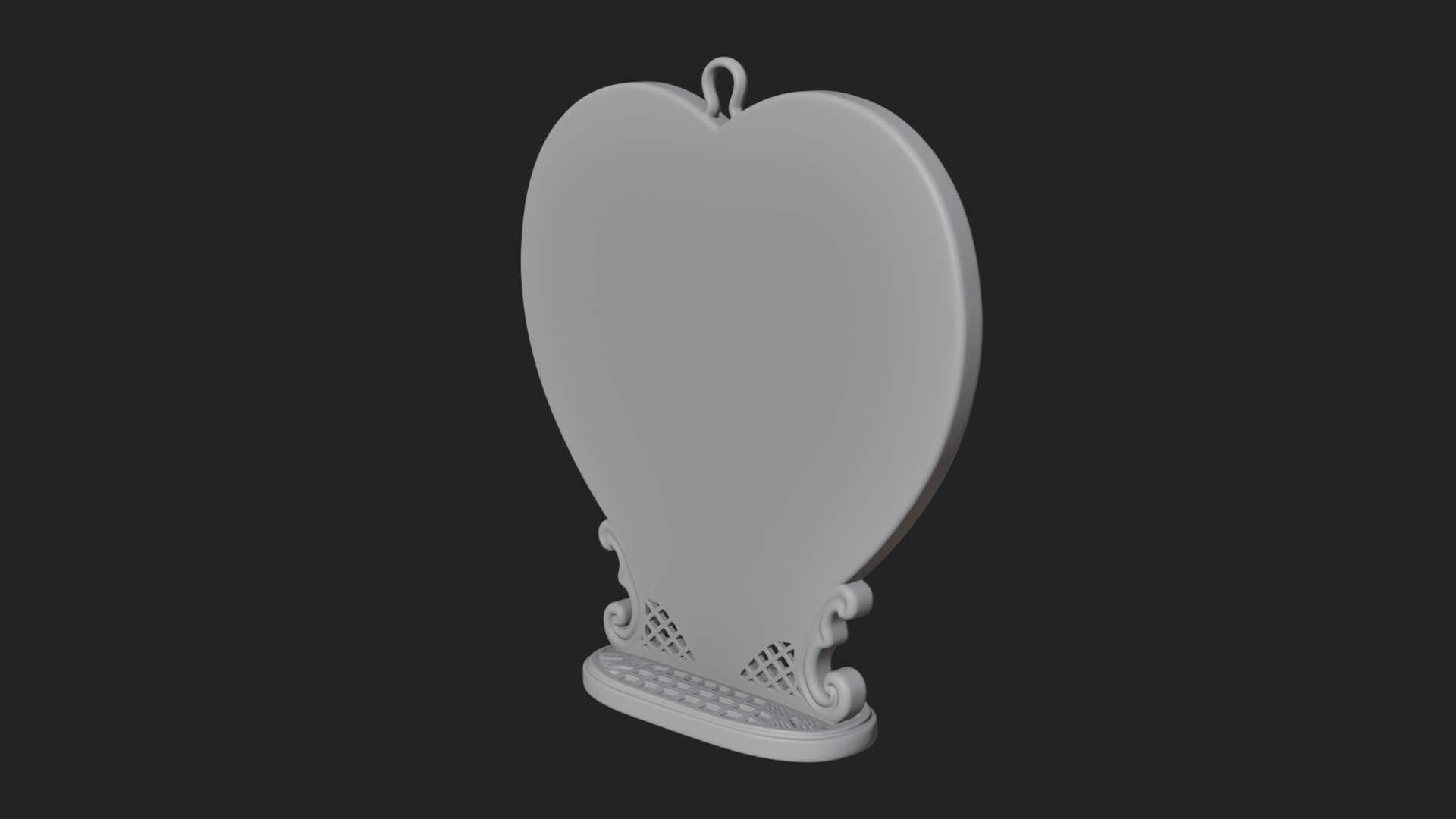 Ornate Framed Heart Plaque Design 177 3D Print Model 3D Model