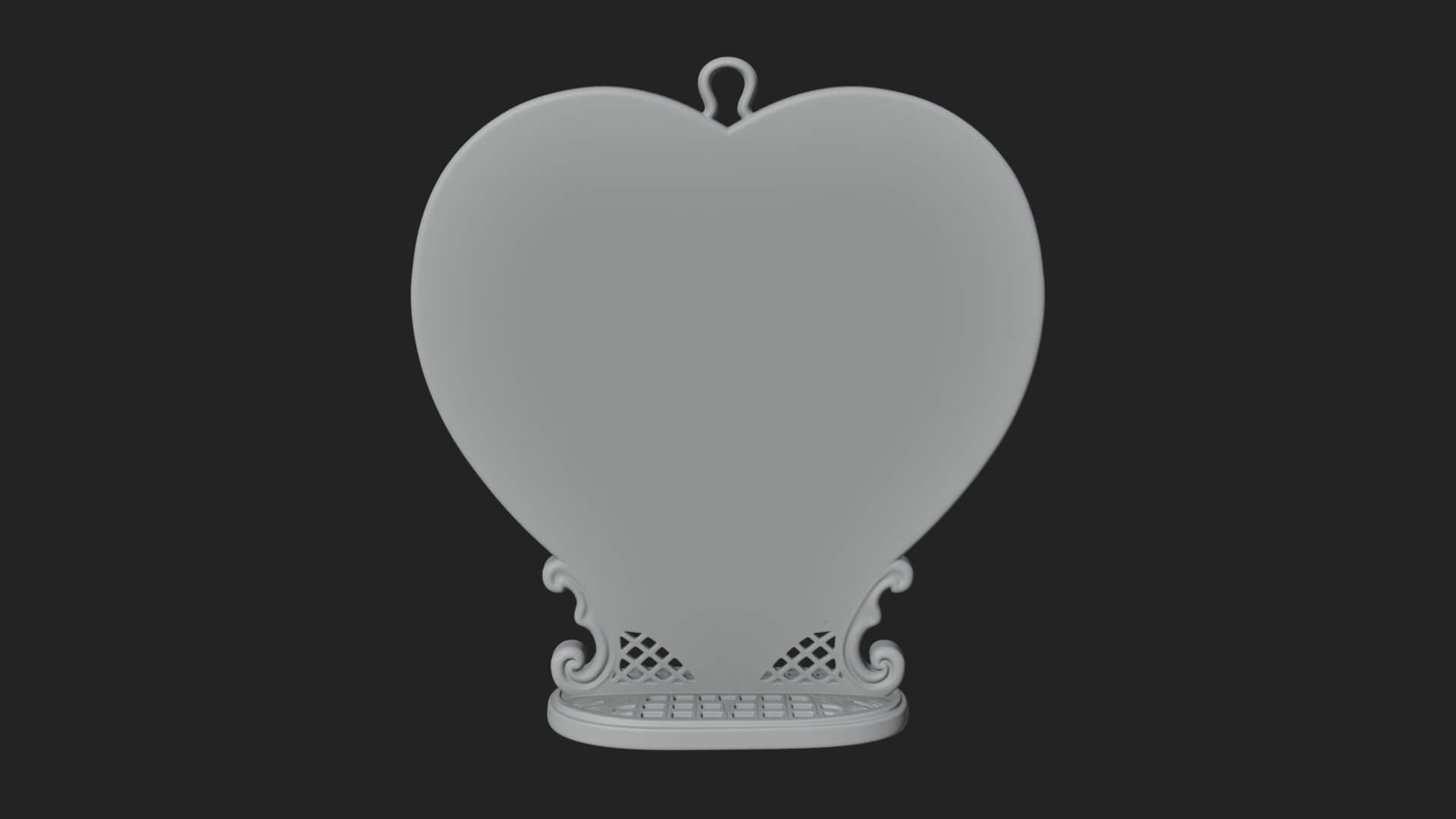 Ornate Framed Heart Plaque Design 177 3D Print Model 3D Model
