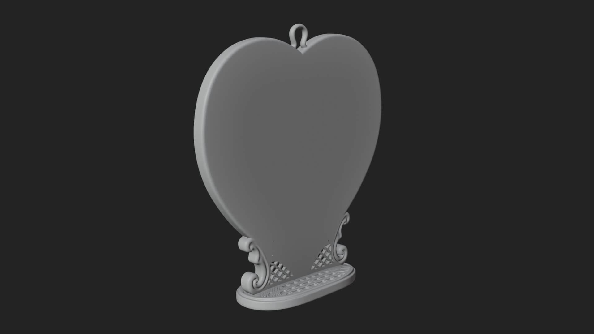 Ornate Framed Heart Plaque Design 177 3D Print Model 3D Model