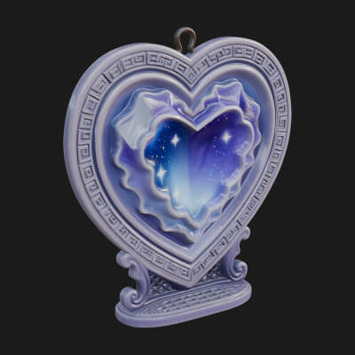Ornate Framed Heart Plaque Design 177 3D Print Model